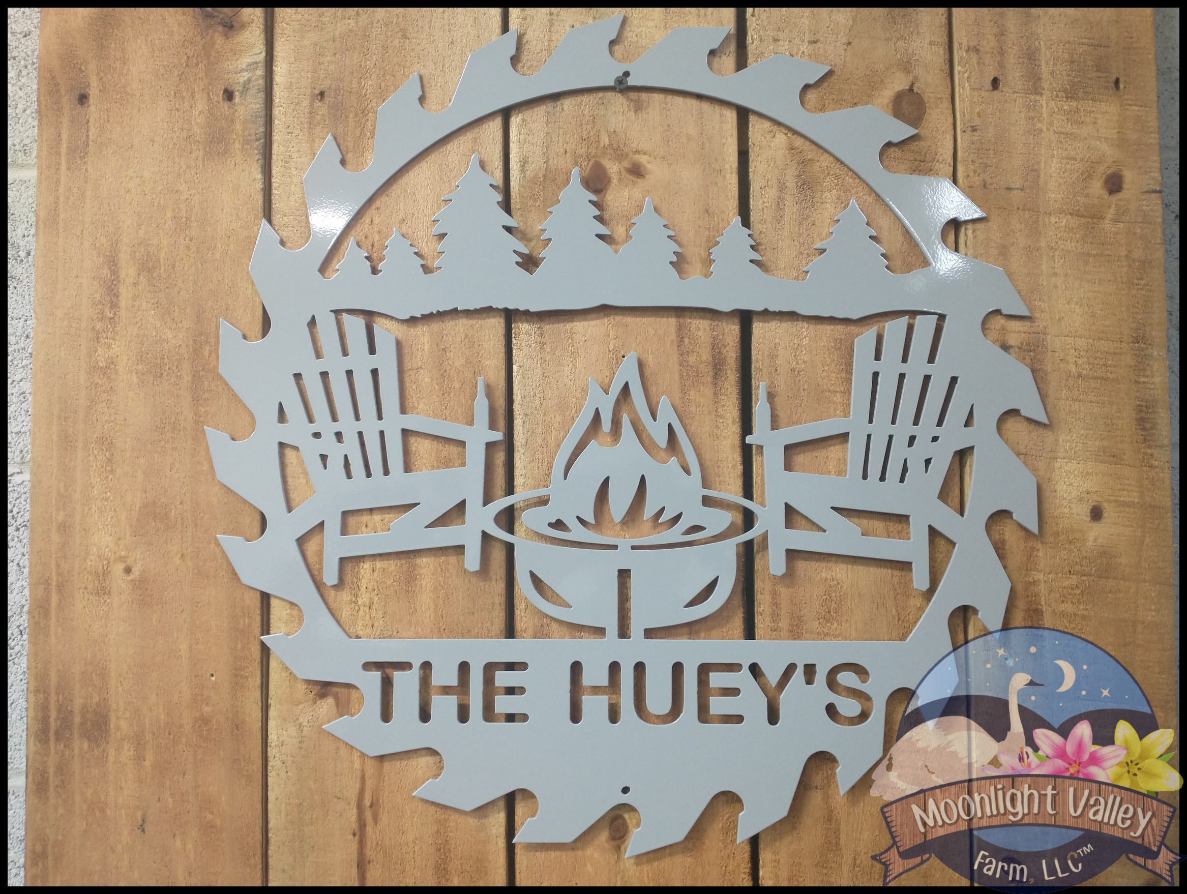 (image for) Campfire Sawblade Sign (Custom Text)