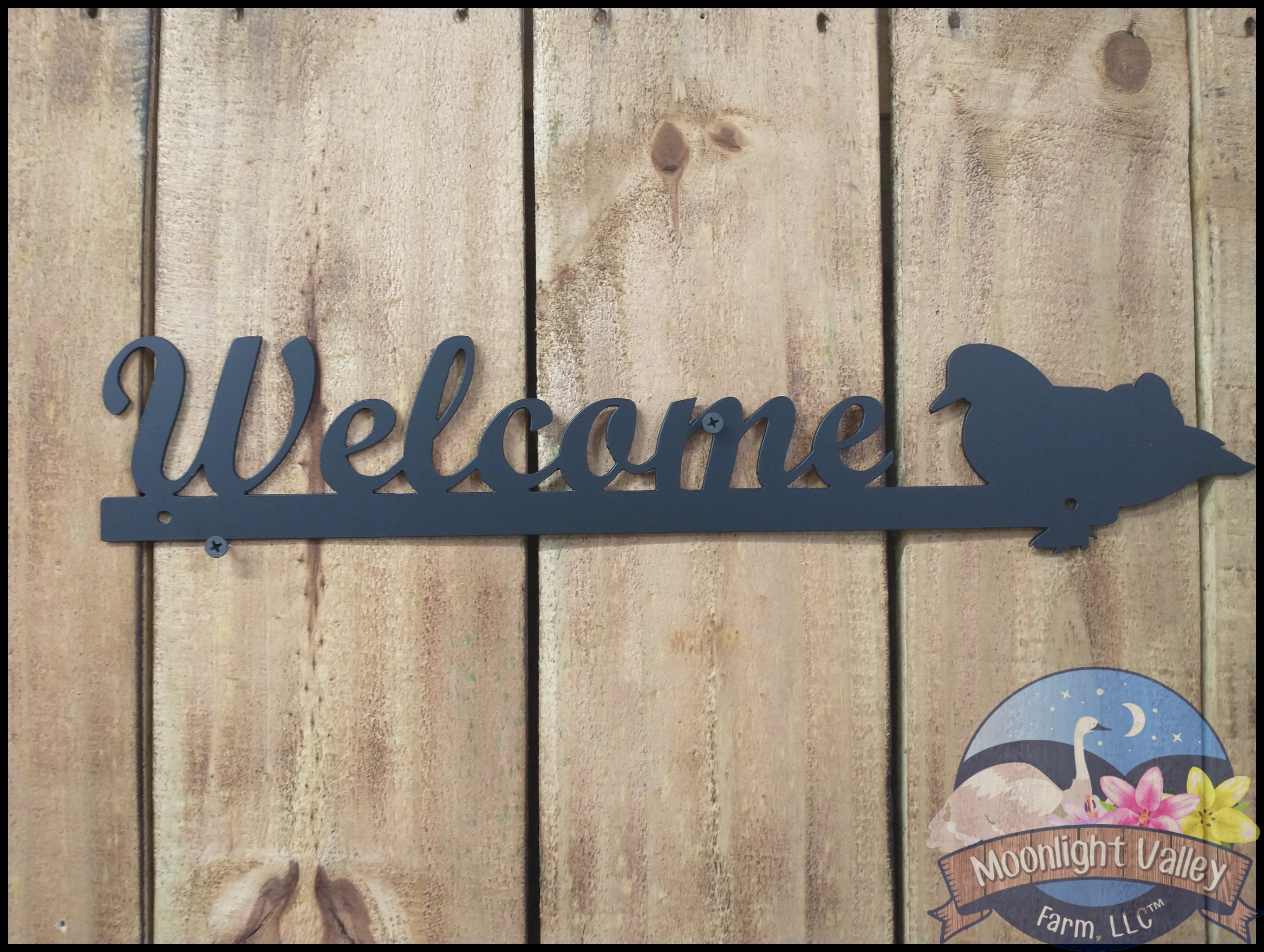 Mandarin Duck Welcome Sign